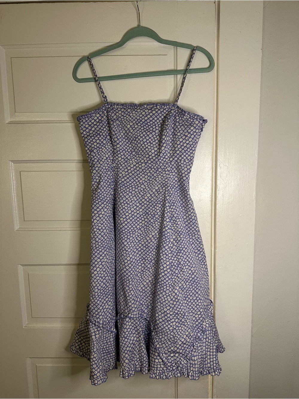 Anthropologie Purple Print Spaghetti-Strap Dress